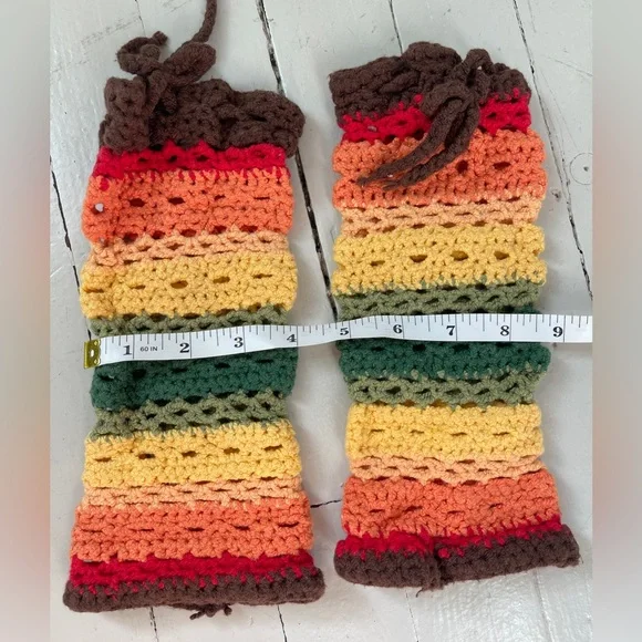 Colorful Crochet Arm Warmers by Sleepy Jane, Rare - Picture 5 of 5